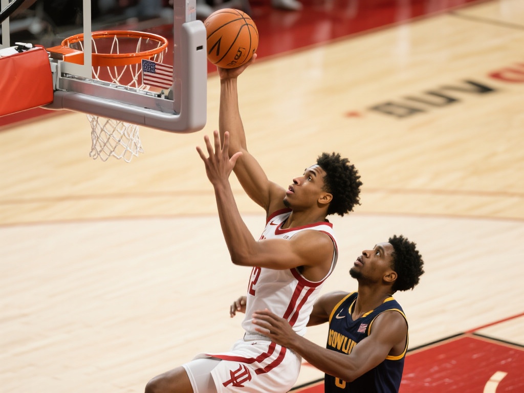 上篮打进：专注与技巧的融合
进球的关键